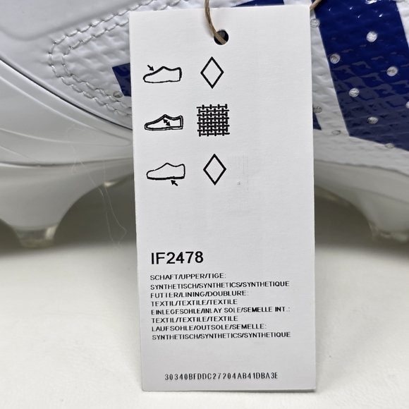 adidas Adizero Impact Football Cleats Mens Size 9 White Shoes IF2478 New main image 4